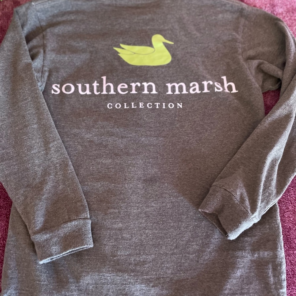 Southern Marsh Gray Long Sleeve Shirt Sz boys medium